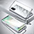 Coque Rebord Bumper Luxe Aluminum Metal Miroir 360 Degres Housse Etui Aimant pour OnePlus 8T 5G Argent