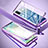 Coque Rebord Bumper Luxe Aluminum Metal Miroir 360 Degres Housse Etui Aimant pour Oppo A11s Violet