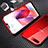 Coque Rebord Bumper Luxe Aluminum Metal Miroir 360 Degres Housse Etui Aimant pour Oppo A12e Rouge