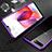 Coque Rebord Bumper Luxe Aluminum Metal Miroir 360 Degres Housse Etui Aimant pour Oppo A12e Violet