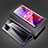 Coque Rebord Bumper Luxe Aluminum Metal Miroir 360 Degres Housse Etui Aimant pour Oppo A74 5G Violet