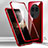 Coque Rebord Bumper Luxe Aluminum Metal Miroir 360 Degres Housse Etui Aimant pour Oppo Find X6 5G Rouge