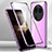 Coque Rebord Bumper Luxe Aluminum Metal Miroir 360 Degres Housse Etui Aimant pour Oppo Find X6 5G Violet