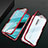 Coque Rebord Bumper Luxe Aluminum Metal Miroir 360 Degres Housse Etui Aimant pour Oppo Reno2 Z Rouge