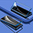 Coque Rebord Bumper Luxe Aluminum Metal Miroir 360 Degres Housse Etui Aimant pour Realme 8 5G Bleu
