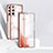 Coque Rebord Bumper Luxe Aluminum Metal Miroir 360 Degres Housse Etui Aimant pour Samsung Galaxy S21 FE 5G Or Rose