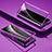 Coque Rebord Bumper Luxe Aluminum Metal Miroir 360 Degres Housse Etui Aimant pour Vivo iQOO U1 Violet