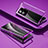Coque Rebord Bumper Luxe Aluminum Metal Miroir 360 Degres Housse Etui Aimant pour Vivo iQOO Z6x Violet