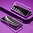 Coque Rebord Bumper Luxe Aluminum Metal Miroir 360 Degres Housse Etui Aimant pour Vivo T1 5G Violet