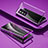 Coque Rebord Bumper Luxe Aluminum Metal Miroir 360 Degres Housse Etui Aimant pour Vivo V23e 5G Violet