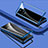Coque Rebord Bumper Luxe Aluminum Metal Miroir 360 Degres Housse Etui Aimant pour Vivo Y31s 5G Bleu