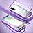 Coque Rebord Bumper Luxe Aluminum Metal Miroir 360 Degres Housse Etui Aimant pour Xiaomi Mi 10T Pro 5G Violet Clair