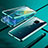 Coque Rebord Bumper Luxe Aluminum Metal Miroir 360 Degres Housse Etui Aimant T01 pour Huawei Mate 20 X 5G Cyan