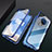 Coque Rebord Bumper Luxe Aluminum Metal Miroir 360 Degres Housse Etui Aimant T01 pour OnePlus 7T Bleu