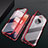 Coque Rebord Bumper Luxe Aluminum Metal Miroir 360 Degres Housse Etui Aimant T01 pour OnePlus 7T Rouge