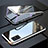 Coque Rebord Bumper Luxe Aluminum Metal Miroir 360 Degres Housse Etui Aimant T01 pour Samsung Galaxy A51 5G Argent