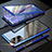 Coque Rebord Bumper Luxe Aluminum Metal Miroir 360 Degres Housse Etui Aimant T01 pour Samsung Galaxy Note 20 5G Bleu