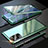 Coque Rebord Bumper Luxe Aluminum Metal Miroir 360 Degres Housse Etui Aimant T01 pour Samsung Galaxy Note 20 5G Vert