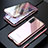 Coque Rebord Bumper Luxe Aluminum Metal Miroir 360 Degres Housse Etui Aimant T01 pour Samsung Galaxy S20 Or Rose