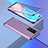 Coque Rebord Bumper Luxe Aluminum Metal Miroir 360 Degres Housse Etui Aimant T02 pour Huawei P40 Pro+ Plus Violet