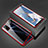 Coque Rebord Bumper Luxe Aluminum Metal Miroir 360 Degres Housse Etui Aimant T02 pour Oppo A92 Rouge