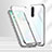 Coque Rebord Bumper Luxe Aluminum Metal Miroir 360 Degres Housse Etui Aimant T02 pour Oppo Find X2 Neo Argent