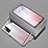 Coque Rebord Bumper Luxe Aluminum Metal Miroir 360 Degres Housse Etui Aimant T03 pour Huawei Nova 7 SE 5G Argent