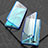 Coque Rebord Bumper Luxe Aluminum Metal Miroir 360 Degres Housse Etui Aimant T03 pour Oppo R15X Bleu