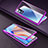 Coque Rebord Bumper Luxe Aluminum Metal Miroir 360 Degres Housse Etui Aimant T03 pour Oppo Reno4 5G Violet