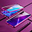 Coque Rebord Bumper Luxe Aluminum Metal Miroir 360 Degres Housse Etui Aimant T04 pour Huawei Nova 5 Pro Violet