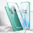 Coque Rebord Bumper Luxe Aluminum Metal Miroir 360 Degres Housse Etui Aimant T04 pour OnePlus 8 Pro Vert