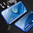 Coque Rebord Bumper Luxe Aluminum Metal Miroir 360 Degres Housse Etui Aimant T04 pour Oppo Reno3 Pro Bleu