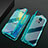 Coque Rebord Bumper Luxe Aluminum Metal Miroir 360 Degres Housse Etui Aimant T05 pour Huawei Mate 20 X 5G Cyan