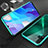 Coque Rebord Bumper Luxe Aluminum Metal Miroir 360 Degres Housse Etui Aimant T05 pour Huawei Nova 5 Cyan