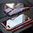 Coque Rebord Bumper Luxe Aluminum Metal Miroir 360 Degres Housse Etui Aimant T05 pour Oppo R15X Rouge