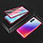 Coque Rebord Bumper Luxe Aluminum Metal Miroir 360 Degres Housse Etui Aimant T05 pour Oppo Reno3 Pro Rouge