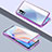 Coque Rebord Bumper Luxe Aluminum Metal Miroir 360 Degres Housse Etui Aimant T06 pour Oppo Reno4 5G Violet