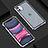 Coque Rebord Bumper Luxe Aluminum Metal Miroir 360 Degres Housse Etui Aimant T07 pour Apple iPhone 11 Argent