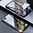 Coque Rebord Bumper Luxe Aluminum Metal Miroir 360 Degres Housse Etui Aimant T08 pour Oppo R17 Neo Noir