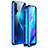 Coque Rebord Bumper Luxe Aluminum Metal Miroir 360 Degres Housse Etui Aimant T11 pour Huawei Honor 20 Bleu