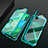 Coque Rebord Bumper Luxe Aluminum Metal Miroir 360 Degres Housse Etui Aimant T12 pour Huawei Nova 5 Cyan