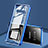 Coque Rebord Bumper Luxe Aluminum Metal Miroir 360 Degres Housse Etui M03 pour Samsung Galaxy Note 8 Duos N950F Bleu