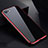 Coque Rebord Bumper Luxe Aluminum Metal Miroir 360 Degres Housse Etui pour Apple iPhone 7 Rouge et Noir