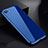 Coque Rebord Bumper Luxe Aluminum Metal Miroir 360 Degres Housse Etui pour Apple iPhone 8 Bleu