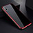 Coque Rebord Bumper Luxe Aluminum Metal Miroir 360 Degres Housse Etui pour Apple iPhone X Rouge et Noir