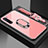 Coque Rebord Contour Silicone et Vitre Miroir Housse Etui avec Support Bague Anneau Magnetique pour Oppo Find X2 Lite Rose