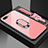 Coque Rebord Contour Silicone et Vitre Miroir Housse Etui avec Support Bague Anneau Magnetique T02 pour Oppo R17 Neo Rose