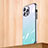 Coque Rebord Contour Silicone et Vitre Miroir Housse Etui Degrade Arc en Ciel AT1 pour Apple iPhone 13 Pro Max Cyan