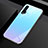 Coque Rebord Contour Silicone et Vitre Miroir Housse Etui Degrade Arc en Ciel H01 pour Huawei Nova 6 5G Bleu Ciel