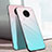 Coque Rebord Contour Silicone et Vitre Miroir Housse Etui Degrade Arc en Ciel H01 pour OnePlus 7T Cyan